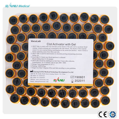 ゲル13x100mmが付いている使い捨て可能なペット血塊の活性剤の血のコレクション