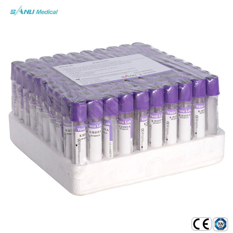 セリウムISOの使い捨て可能な血清の血のコレクションの管紫色2ml 3ml 4ml 5mlのエチレンジアミン四酢酸K2 K3の管